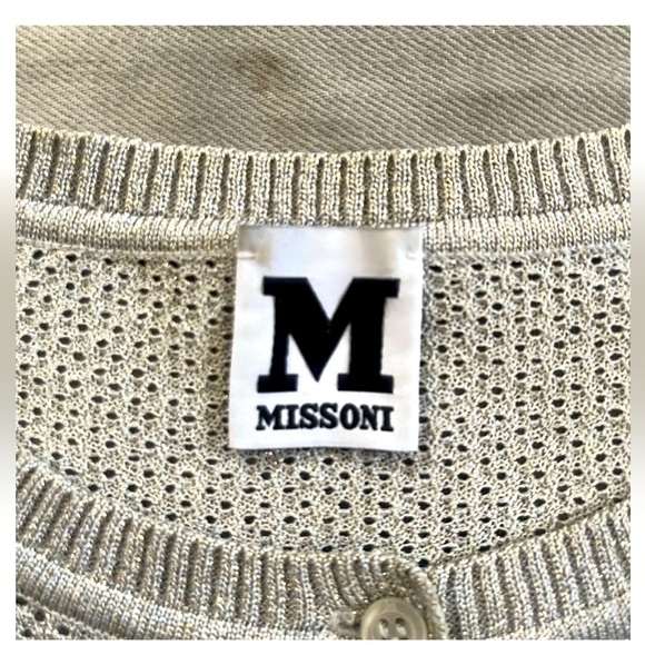 Missoni Metallic Silver Classic Cardigan - Picture 3 of 6